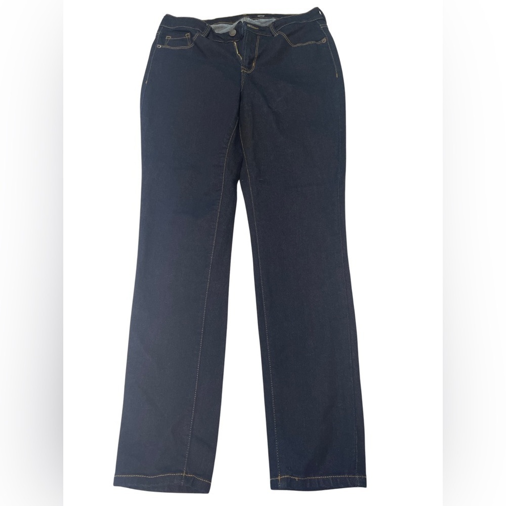 Old Navy dark wash Rockstar Skinny jeans. NWOT, gold stitching. Nice and dressy!